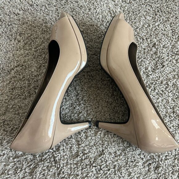 Bandolino Rainaa Pump Tan Peep Toe Sz 10.5 - Picture 4 of 6